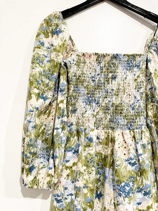 Reformation Greyson Floral Print Linen Mini Dress Size Small - Picture 7 of 13